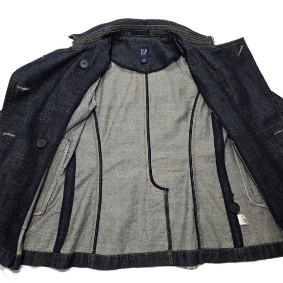 Gap Women’s Double-Breasted Denim Jacket Blazer XS Medium Wash Blue - Picture 16 of 16